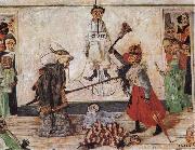 James Ensor Skeletons Flighting for the Body of a Hanged Man oil painting